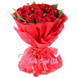 50 red roses bouquet