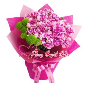 Purple carnation bouquet