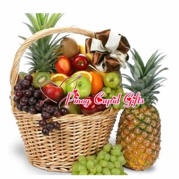 Fruit Basket 07: 2 Pineapples, 4 Oranges, 4 Green Apples, 4 Red Apples, 2 Kiwis, 1/2 kilo Red Grapes 1/2 kilo Green Grapes