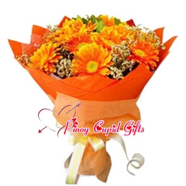 20 pcs Orange Gerberas Bouquet