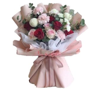 Mixed Roses, Carnations and