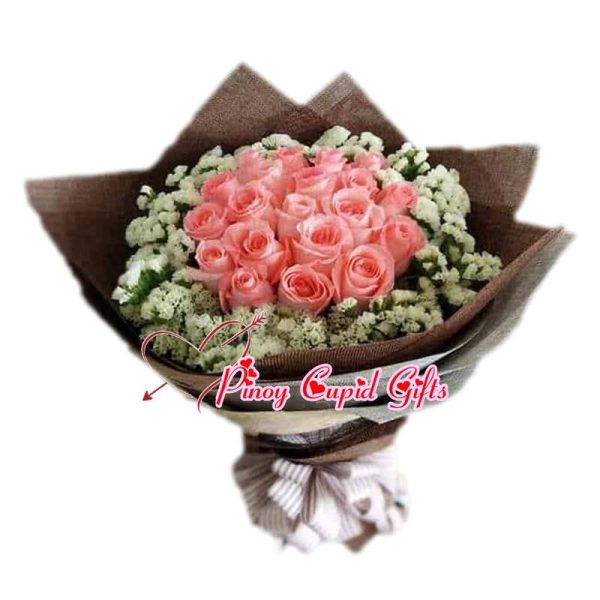 20 Imported Pink Roses Bouquet