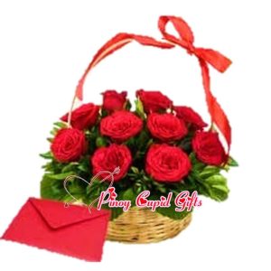 Red Roses in a Basket