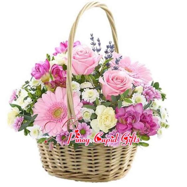 Mixed multi-colored Gerberas, Roses, Carnations