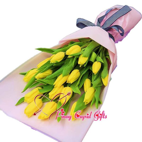 20 Yellow Holland Tulips in a Bouquet