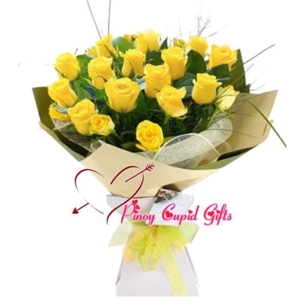 20 Yellow Roses in a Hand Bouquet