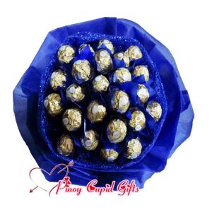 24 pcs Ferrero Blue-Wrapped Chocolate Bouquet