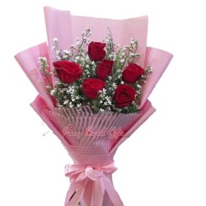 6 Imported Red Roses Bouquet