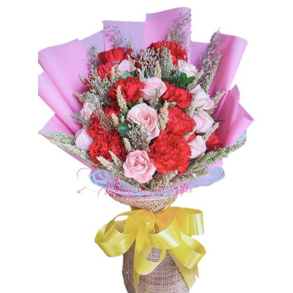 Mixed Imported Roses, Carnation Bouquet