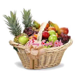 Fruit Basket 08: 2 Pineapples 4 Oranges 4 Green Apples 4 Red Apples 2 Kiwis 1/2 kilo Red Grapes 1/2 kilo Green Grapes 4 Pears