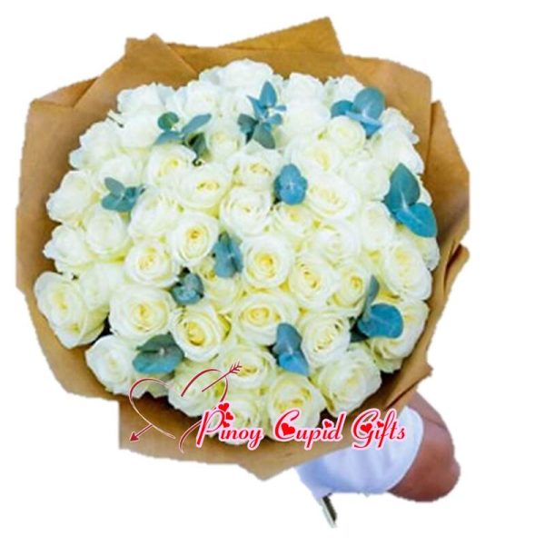 50 white roses 10