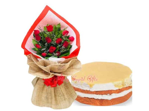 n Red Roses & Quattro Leches Cake by Cake2Go