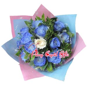 1 dozen blue roses