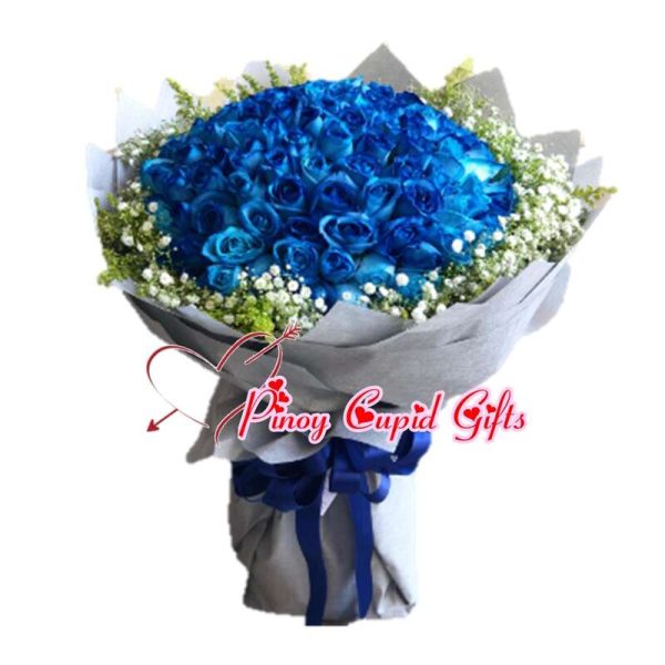 3 Dozen Blue Roses in Bouquet