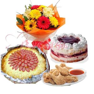 Family Food Package 08 Amber, Mixed Flower, Cake-
