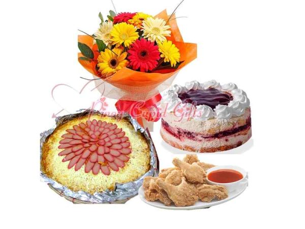 Family Food Package 08 Amber, Mixed Flower, Cake-