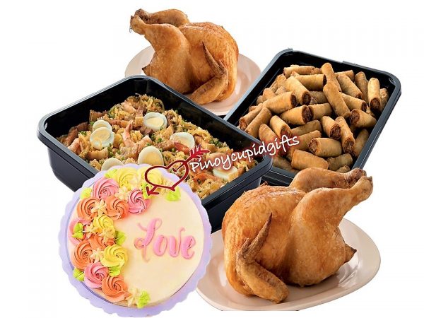 Max's Pancit Canton Large Tray, Max's Lumpiang Shanghai Tray, Max's Whole Fried Chicken, Max's Message Cake