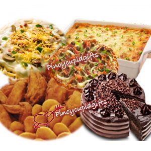 Shakey’s Party Size- Managers Choice, Prima Lasagna,  Carbonara Supreme, Fried Chicken & Mojo, & Chocolate Indulgence Cake