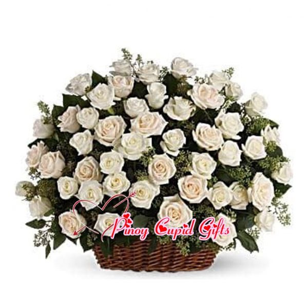 White Roses in a Basket