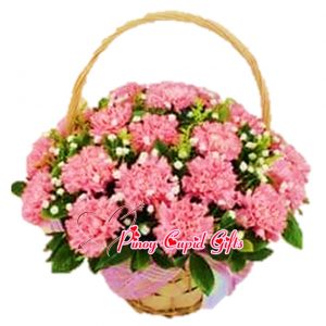 Pink Carnations in a Basket 18