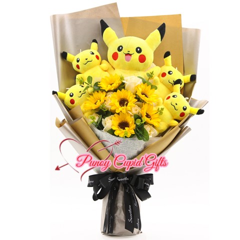 Stuffed Toy Bouquet with sunflowers