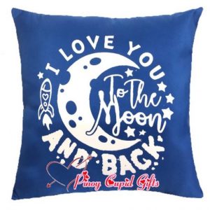 Blue " I Love to the Moon AND Back" Pillow