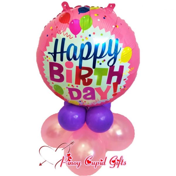 Pink Happy Birthday Mylar Balloons