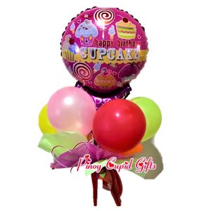 Happy Birthday Cupcake Mylar Balloons