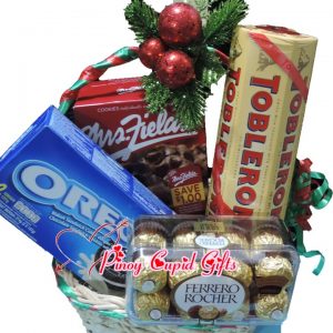 Christmas Basket10: Oreo Cookies, Mrs Fields Cookies, Ferrero & Toblerone Chocolates
