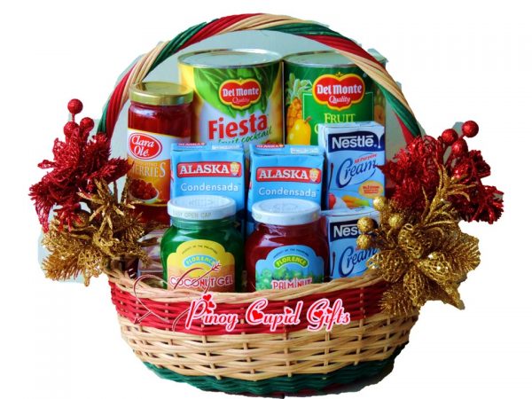 Fruit Salad Basket: Fruit Cockatails, Condensada, Nestle Cream, Cherries, Palm Nuts & Syruppy Cocunut Gel