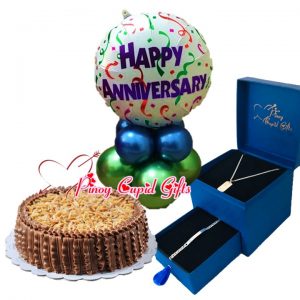 Romantic Box and Conti's Cake with anniversary balloons