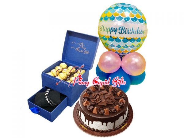 men's bracelet, cake and chocolate gifts