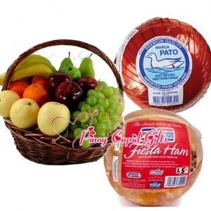 Holiday Fiesta Ham, Cheeseball and Fruit Basket