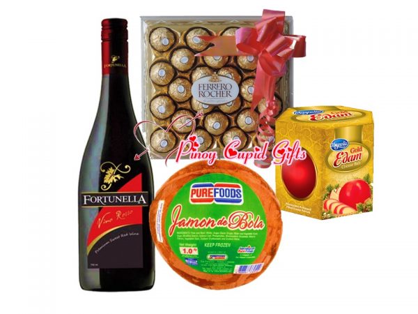 Fiesta Ham, Cheeseball, Ferrero and Holidays Sweet Red Wine