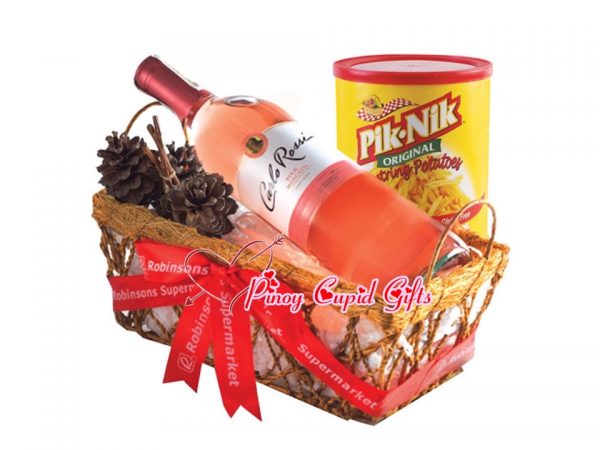 Carlo Rossi Pink Moscato Wine and PikNik Snack Gift set