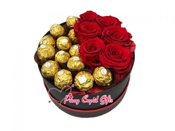 Imported Red Roses with Ferrero Chocolate
