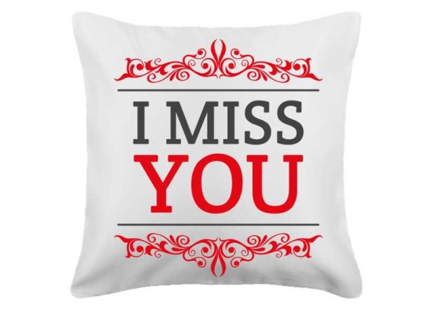 I miss you pillow-white-