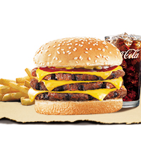 Burger King Flame Grilled Triple Cheeseburger Meal