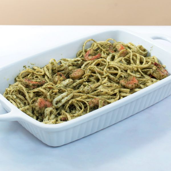 Conti's Linguine in Pesto Sauce with Seafood