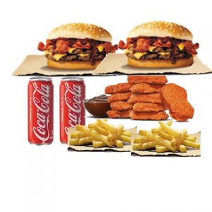 double bbq bacon king meal for 2