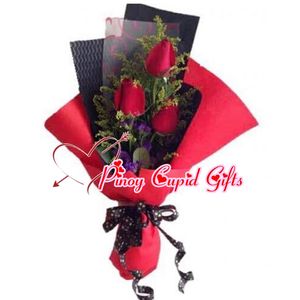 3 Imported Red Roses