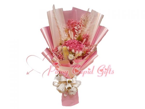 Everlasting Dried Pink Bouquet 01