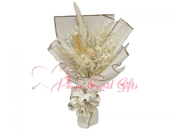 Everlasting Dried White Bouquet 03