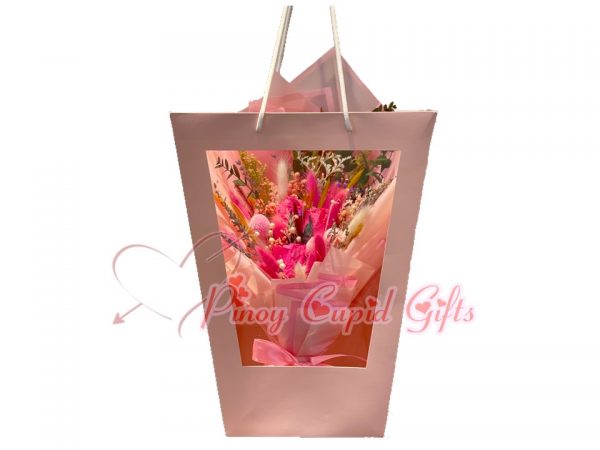 Everlasting Dried Pink Bouquet in a Bag