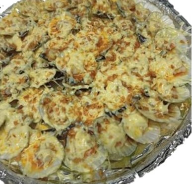seafood baked scallops bilao