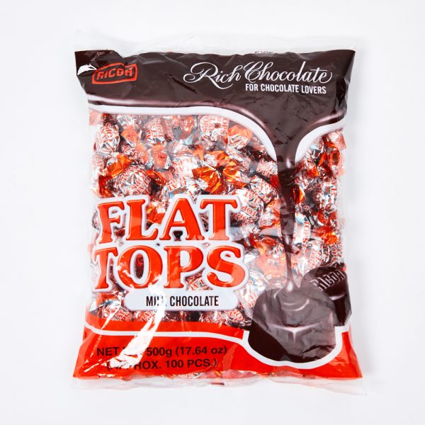 Ricoa Flat Tops Chocolate 60pcs, 100pcs