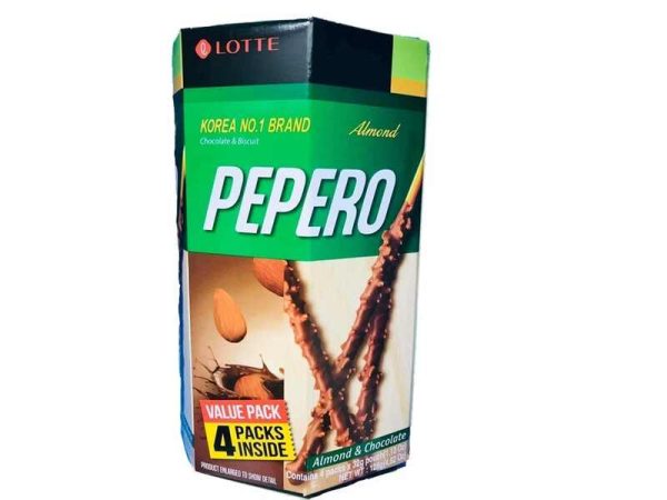 Lotte Pepero Almond & Chocolate Biscuit Stick 4 x 32g