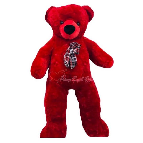 4FT Neck-Bow Teddy Bear-Red