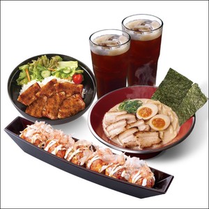 Takoyaki Set; Mayo Takoyaki, Pork Tonkotsu Ramen and Grilled Pork Rice Bowl Hokkaido Style