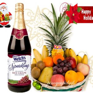 Christmas Basket 15: Fruits and Sparkling Grape Juice